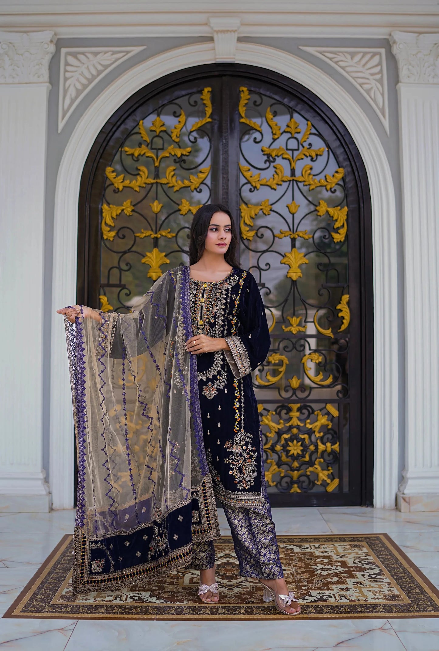 Mehré Saphire Velvet 3 Piece Suit
