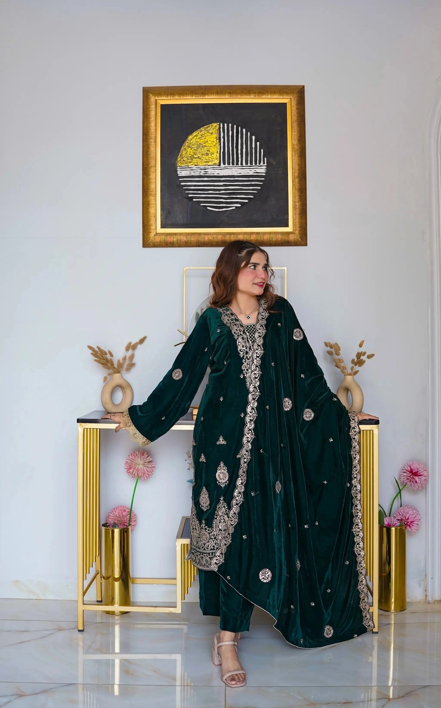 Mehré Emerald Velvet 3 Piece Suit