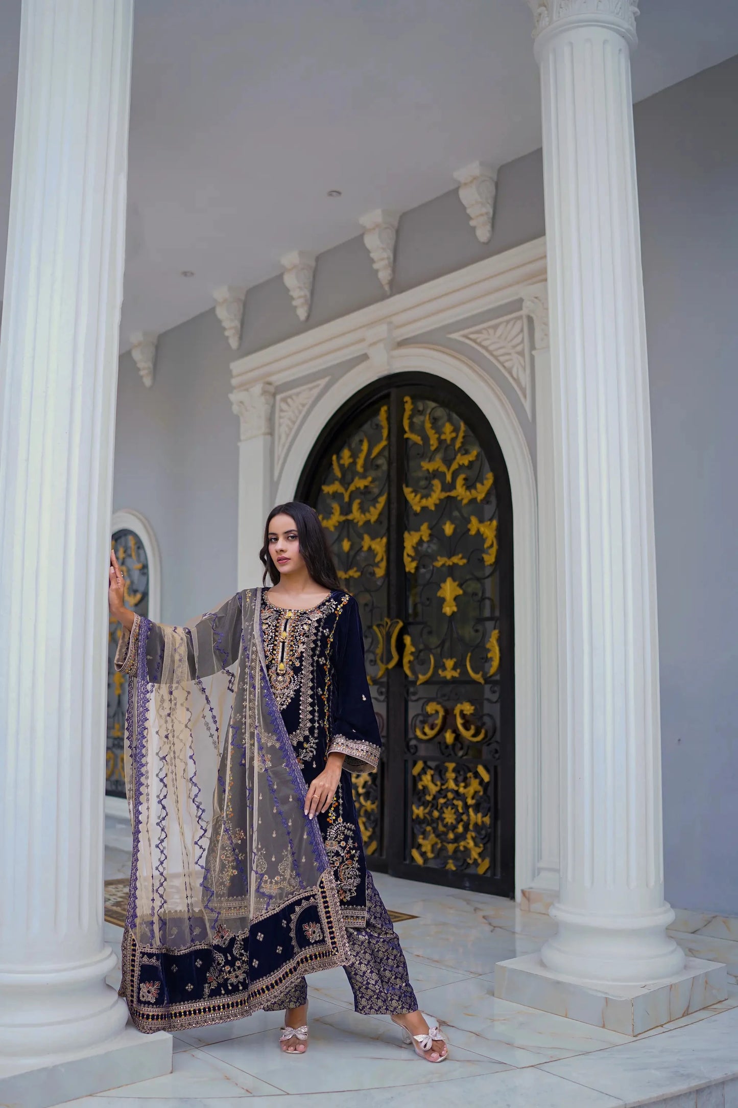 Mehré Saphire Velvet 3 Piece Suit
