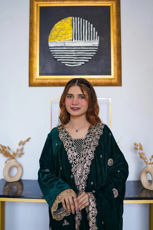 Mehré Emerald Velvet 3 Piece Suit