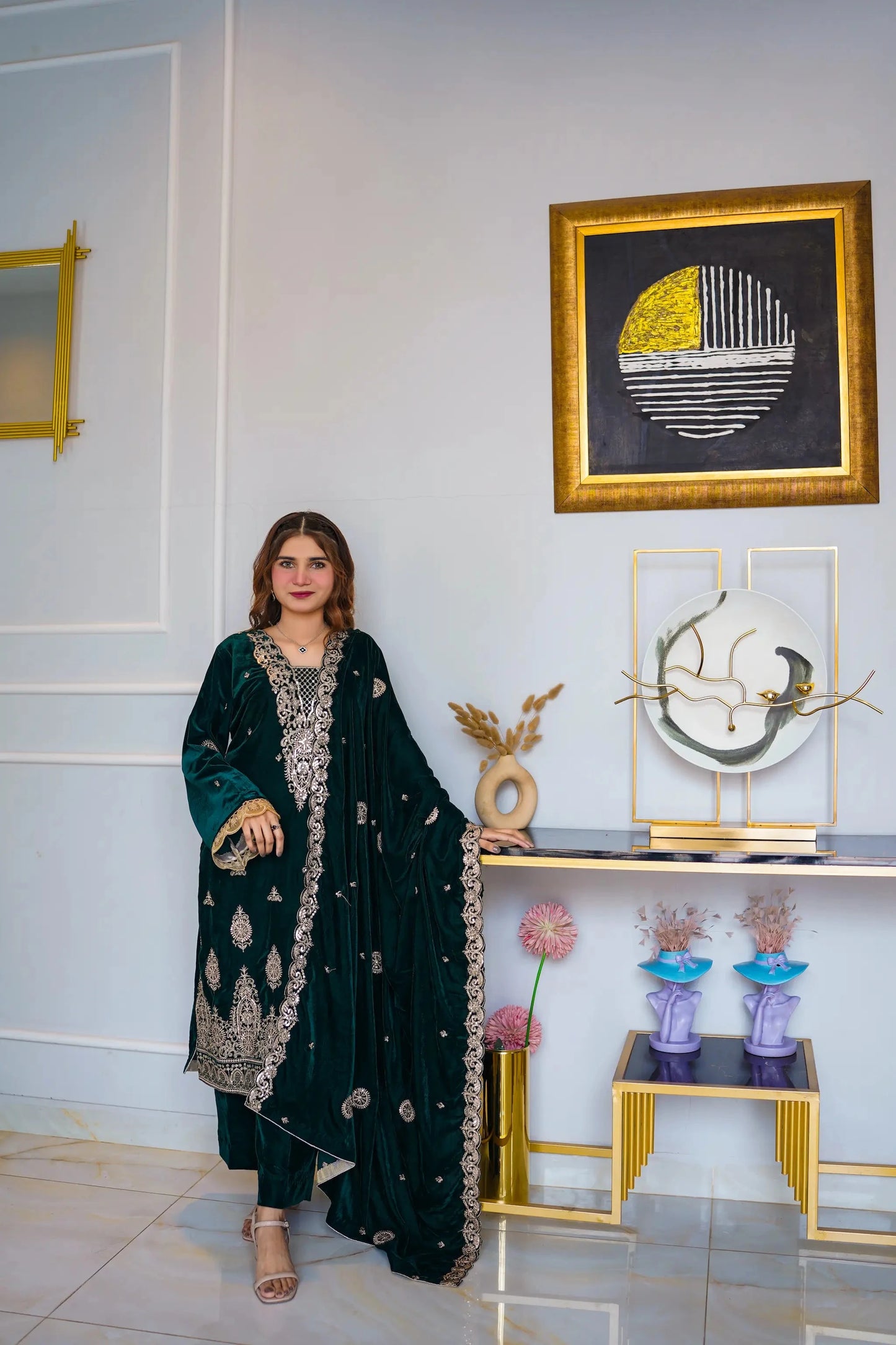Mehré Emerald Velvet 3 Piece Suit