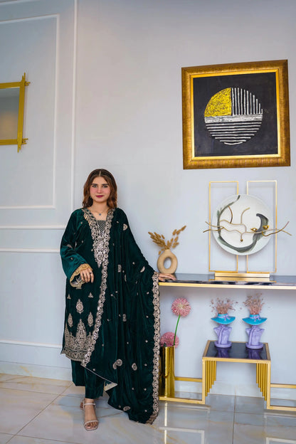 Mehré Emerald Velvet 3 Piece Suit