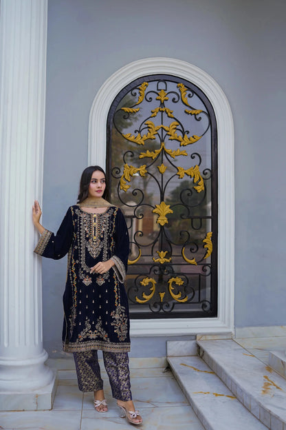 Mehré Saphire Velvet 3 Piece Suit